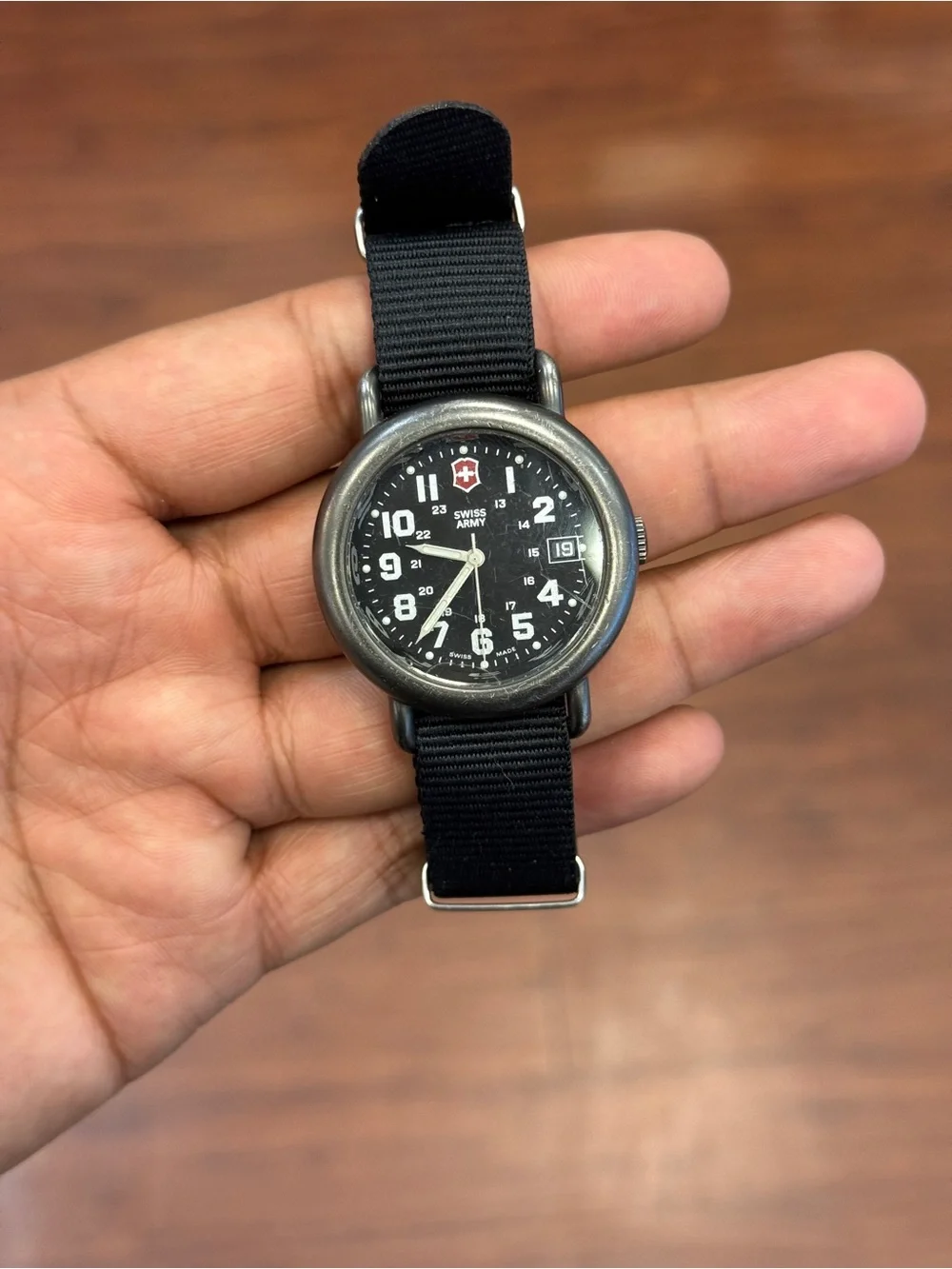 Victorinox Black Dial Field Watch with Black Nylon Strap unisex